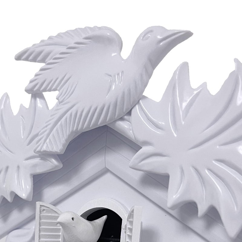 WALPLUS Chiming Cuckoo Clocks for Wall Bird Singing Cuckoo Clock Volume Adjustable Coo Coo Clock Christmas Cuckoo Clock Gift for Living Room Office Traditional Decoration Classic White - Image 5